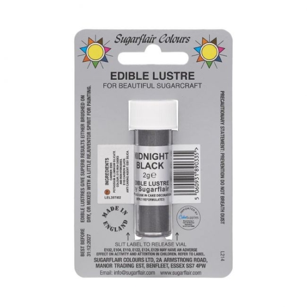 Edible Lustre - Midnight Black - E171 Free
